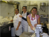 restaurant workers with Guadalupe Ayala